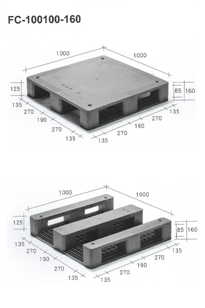 FC-100100-160四叉口川字型塑膠棧板（南亞塑膠志向企業）